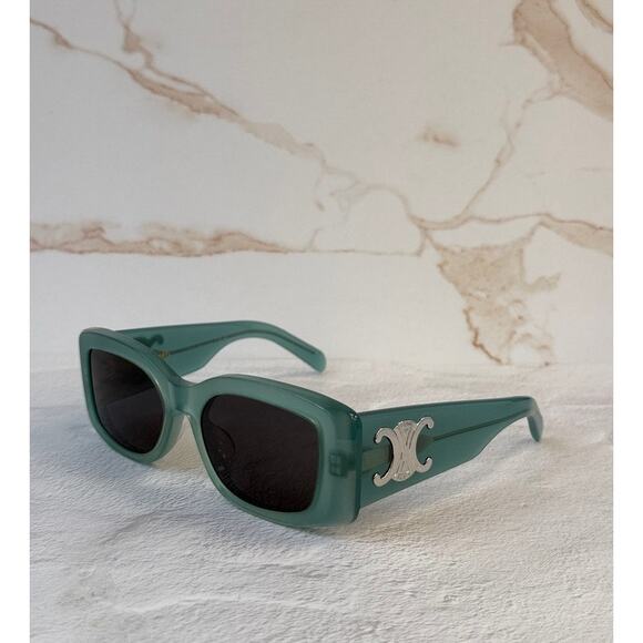 Celine Accessories - NEW Celine CL40282U Triomphe XL Blue Silver Sunglasses